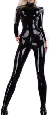 Latex Bodysuit with Zipper, Open Crotch, 3D Breast Design, XXL