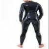 Men's Latex Catsuit with Front Zipper, Handmade Rubber Jumpsuit, Club Wear, Orange, XXL view 3