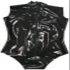 Sexy Women's Transparent Black Latex Swimsuit with Back Zipper, Black, 3XL view 1
