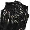 Sexy Women's Transparent Black Latex Swimsuit with Back Zipper, Black, 3XL view 4