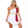 MSemis Women's Roman Goddess Costume, Short Greek Toga Dress, Burgundy, L view 2