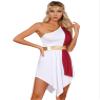 MSemis Women's Roman Goddess Costume, Short Greek Toga Dress, Burgundy, L view 3