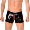 Black Latex Men's Shorts with Red Trim, 0.4 mm, XXL view 1