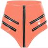 PVC Leather-Look Latex Shorts Sexy Lingerie Zipper Crotch Briefs, Dark Red, M view 3
