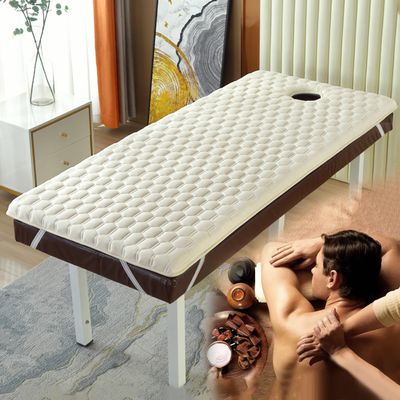 LXJDDLD Beige Massage Table Mattress Topper with Face Hole, 70 x 180 cm, 6 cm