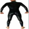 Men's Latex Bodysuit with Open Crotch and Shoulder-Strap Zipper Closure, Black, 3XL view 2