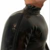 Men's Latex Bodysuit with Open Crotch and Shoulder-Strap Zipper Closure, Black, 3XL view 4
