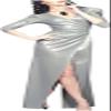GOCTRN Metallic Pewter Sexy Latex Dress with Plunging V-Neck and Half Sleeves, Split Bodycon Playsuit, Color Selectable, S view 1