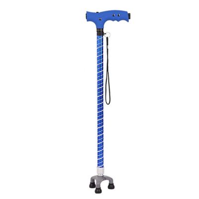Smart Multifunctional Lighted Walking Cane, Telescopic, Adjustable, Lightweight, Blue