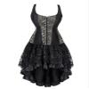 Onsoyours Women's Steampunk Corset Dress with Lace and Garters, Apricot, S view 1