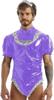 Men's Latex Wet-Look PVC Lolita Maid Cosplay Costume, Orange, XXL view 4