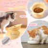 Hushee 2-Pack Ceramic Flower-Shaped Cat Bowls, Angled and Dishwasher-Safe view 4