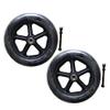 8-Inch Wheelchair Front Wheels, Gray/Black Polyurethane Replacement Wheels, 5/16-Inch Bearing, 1 Pair view 1
