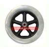 8-Inch Wheelchair Front Wheels, Gray/Black Polyurethane Replacement Wheels, 5/16-Inch Bearing, 1 Pair view 3