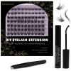 KISSXIAOYA DIY Cluster Lash Extension Kit, Mixed 9–15 mm, W-7 view 1