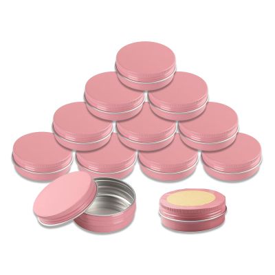 BPZXL 12-Pack 60 mL Pink Aluminum Tins with Screw Lids