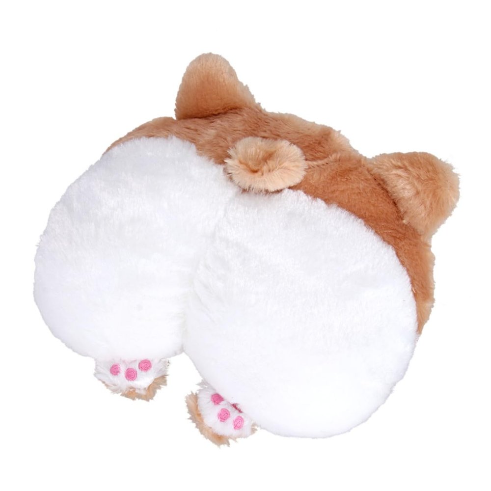 Toyvian Corgi Headrest Pillow, Plush and PP Cotton, White