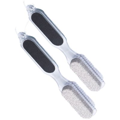 2-Pack 4-in-1 Pedicure Files with Pumice Stone and Nail Brush