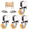 1.5-Inch 360° Swivel Casters with U-Brackets, 4-Pack, Yellow view 1