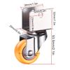 1.5-Inch 360° Swivel Casters with U-Brackets, 4-Pack, Yellow view 2