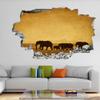 3D Elephant Breaking-Through-the-Wall Sticker, Grassland Animal Decor, 110 x 70 cm view 1