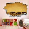 3D Elephant Breaking-Through-the-Wall Sticker, Grassland Animal Decor, 110 x 70 cm view 2