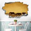3D Elephant Breaking-Through-the-Wall Sticker, Grassland Animal Decor, 110 x 70 cm view 3