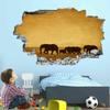 3D Elephant Breaking-Through-the-Wall Sticker, Grassland Animal Decor, 110 x 70 cm view 4