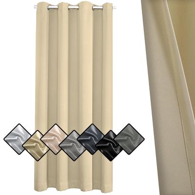 Privacy Curtains 160 x 180 cm, Opaque, Beige, 1 Piece (H x W)