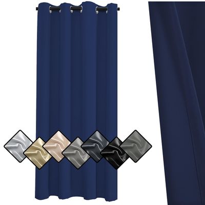 Thermal Privacy Curtain 274 x 132 cm, Soft Blackout Curtain, Jewel Blue, 1 Piece (H x W)