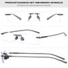 Lanomi Rimless Men's Rectangular Blue-Light-Filtering Reading Glasses, Gray, +3.0 view 3
