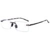 Lanomi Rimless Men's Rectangular Reading Glasses with Blue-Light Filter, Spring Hinges, Floral Pattern +1.0 view 1