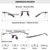 Lanomi Rimless Men's Rectangular Reading Glasses with Blue-Light Filter, Spring Hinges, Floral Pattern +1.0 view 2