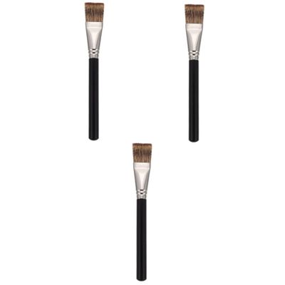 FOMIYES 3-Piece Professional Flat-Head Brushes for Foundation and Powder, High-Quality Cosmetic Brushes for Women, for Daily and Professional Use