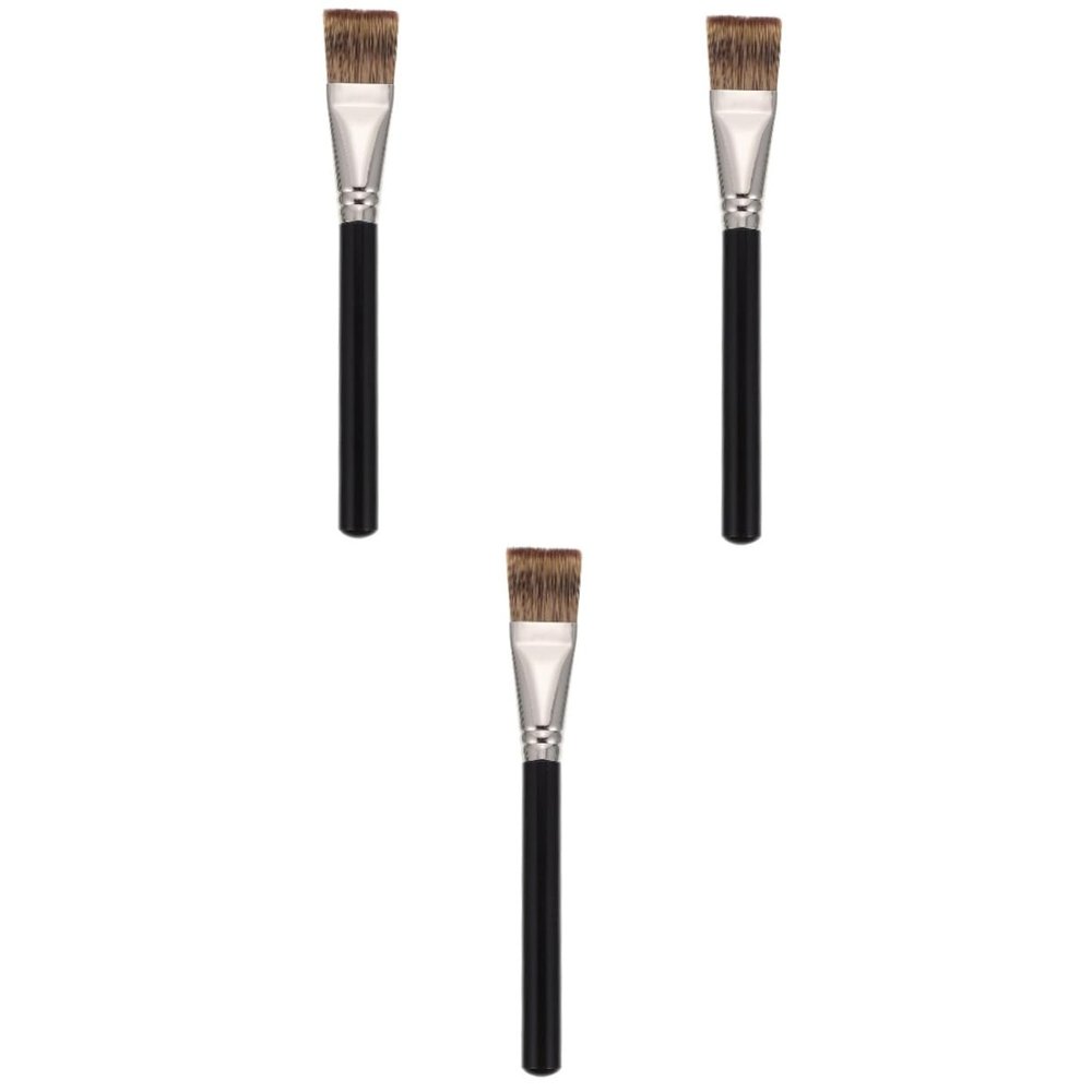 FOMIYES 3-Piece Professional Flat-Head Brushes for Foundation and Powder, High-Quality Cosmetic Brushes for Women, for Daily and Professional Use