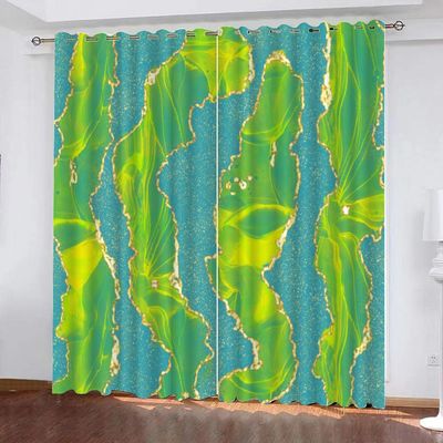 GIOVIA 3D Marble Blackout Curtains, Abstract Marble, 2-Piece Set, 59 x 65 in
