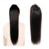 Clip-In Ponytail Hair Extension, Natural Black Straight Remy Human Hair view 1