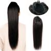 Clip-In Ponytail Hair Extension, Natural Black Straight Remy Human Hair view 2