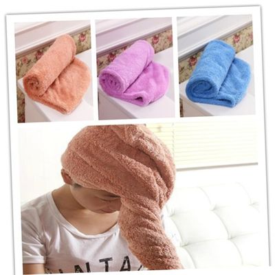 FRCOLOR 2-Piece Quick-Dry Hair Towels, Brown and Blue