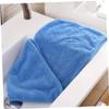 FRCOLOR 2-Piece Quick-Dry Hair Towels, Brown and Blue view 2