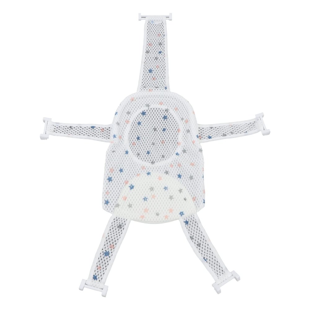 Pentagonal Bath Seat Support Net, Non-Slip, Adjustable, Universal, Breathable Mesh, Soft Headrest, Baby Bath Net for Baby Bathing Equipment (Star