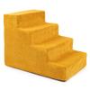 BOUTIQUE ZOO Pet Stairs, 40 cm High, 4 Steps, Plush Cover, Honey view 1