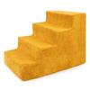 BOUTIQUE ZOO Pet Stairs, 40 cm High, 4 Steps, Plush Cover, Honey view 3