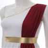 inhzoy Women's Greek Goddess Costume Dress with Sash, Burgundy, S view 3