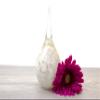 Mini Teardrop Urn, White with Gold Leaf, 15 cm view 1