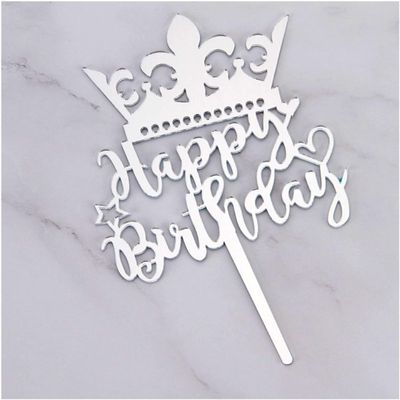 Cake Toppers, Acrylic Cupcake Decorations for Birthday, Wedding, Party, Gold, 50 Pieces