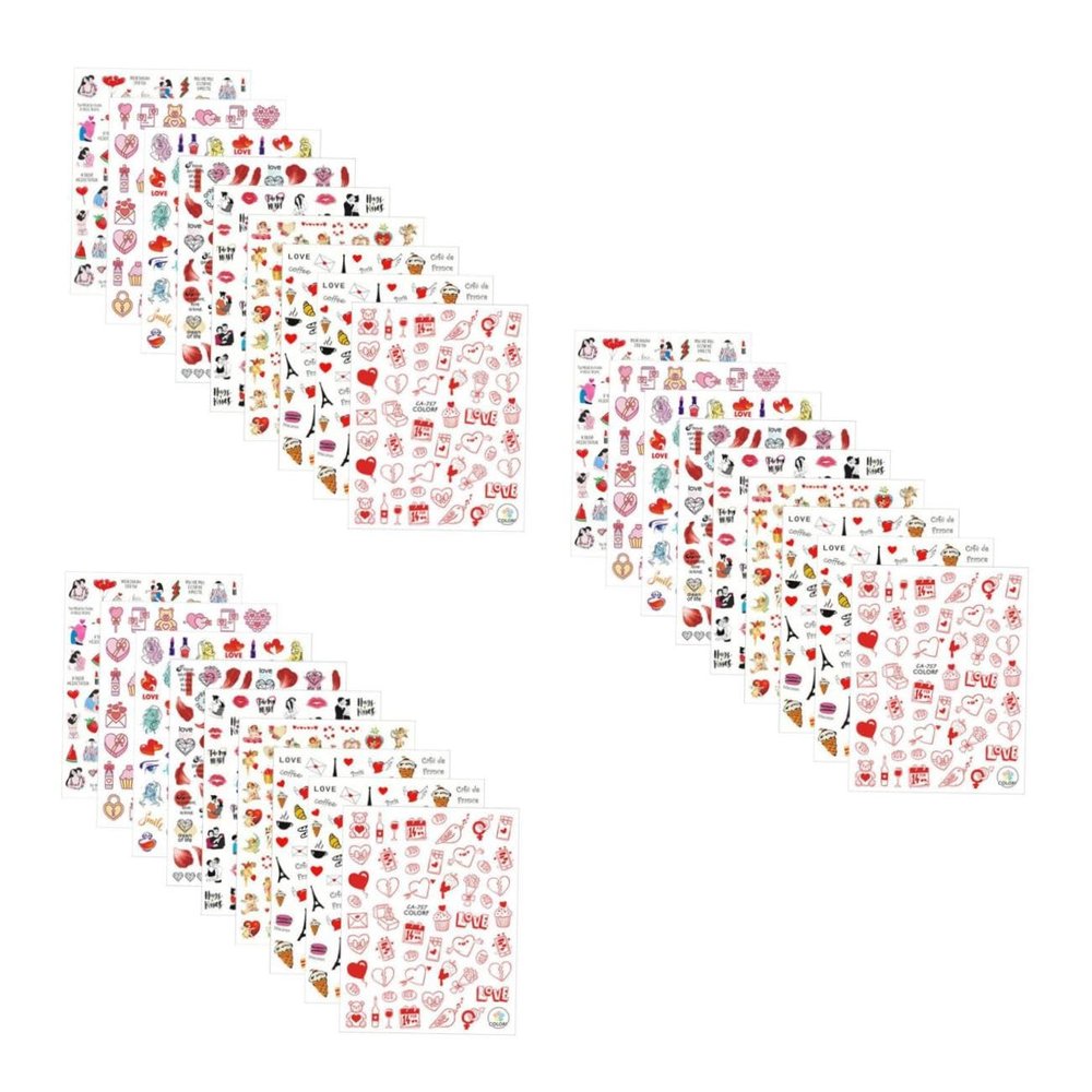 Beavorty 27-Sheet Valentine's Day Nail Sticker Set