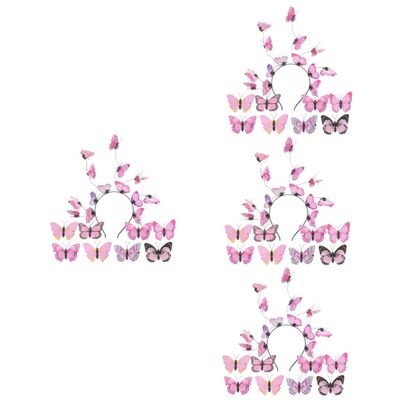 Abaodam 4 Sets Butterfly Hair Clips and Headbands for Women, Fashionable Headwear for Banquets, Weddings and Parties