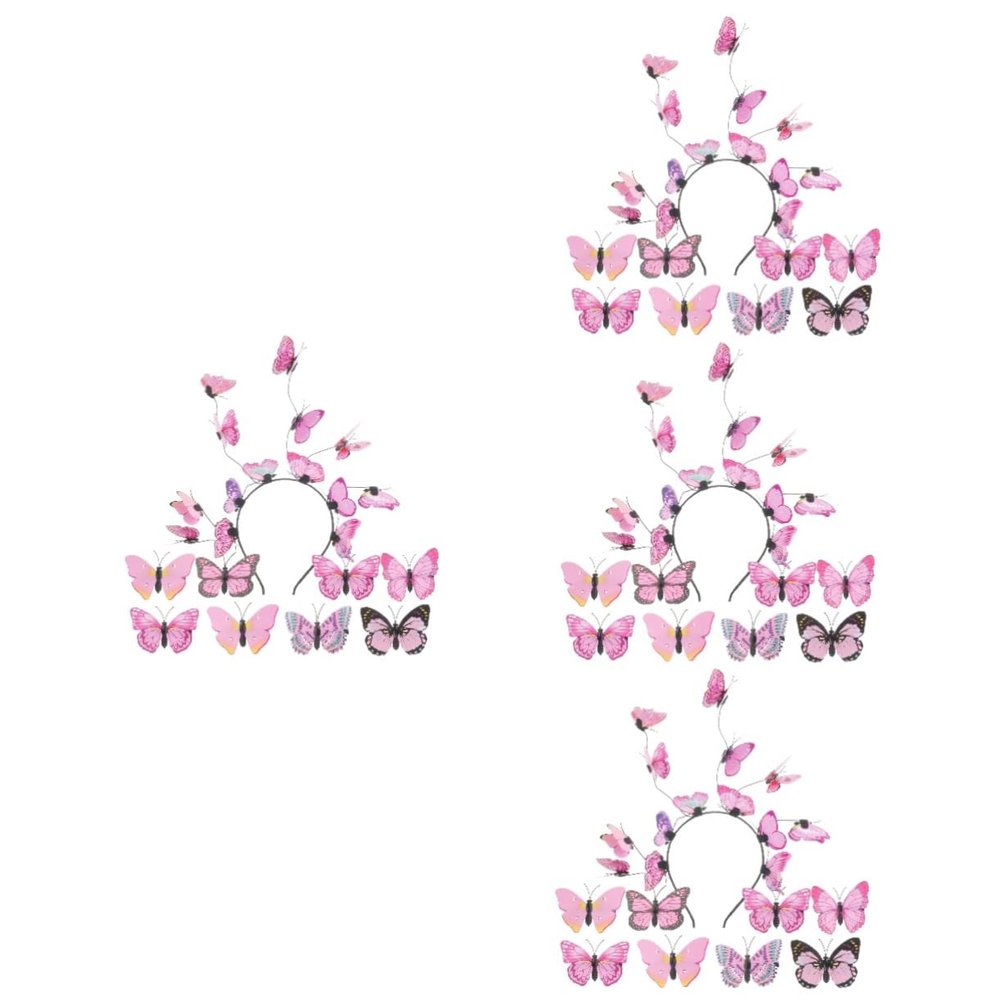 Abaodam 4 Sets Butterfly Hair Clips and Headbands for Women, Fashionable Headwear for Banquets, Weddings and Parties