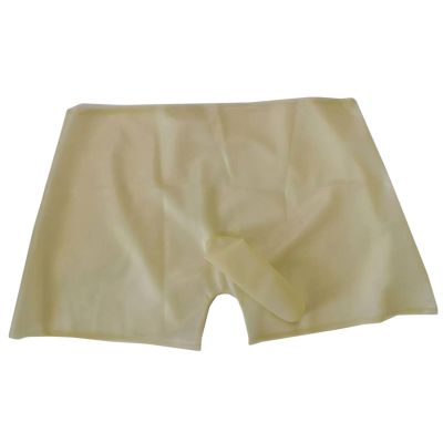 ERNZI Sexy Men's Transparent Latex Boxer Shorts with Condom, Multicolored, XXL